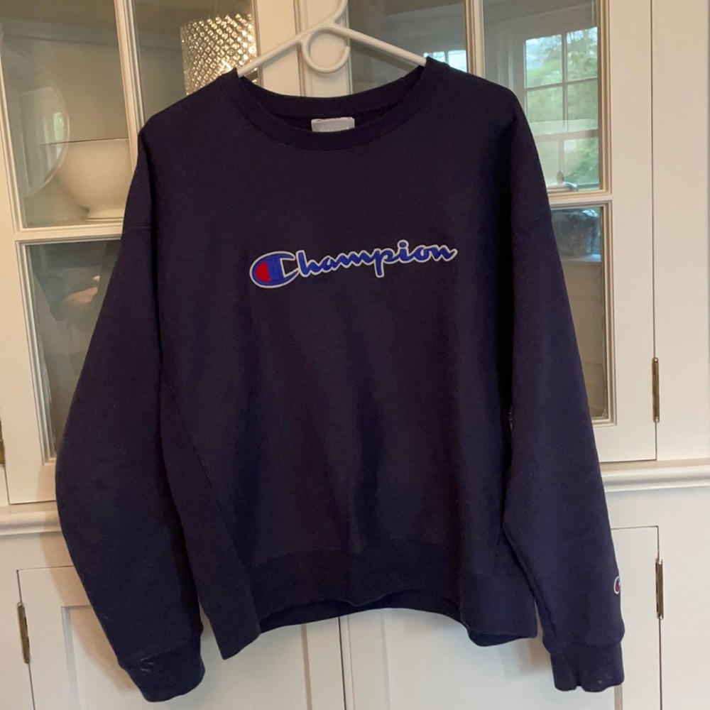 Navy Reverse Weave Champion Sweatshirt